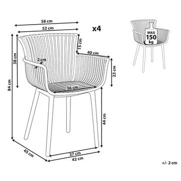 Spisestol Pesaro 4-pakning - Hagemøbler & utemiljø - Balkong & terrasse - Balkongmøbler - Balkongstoler