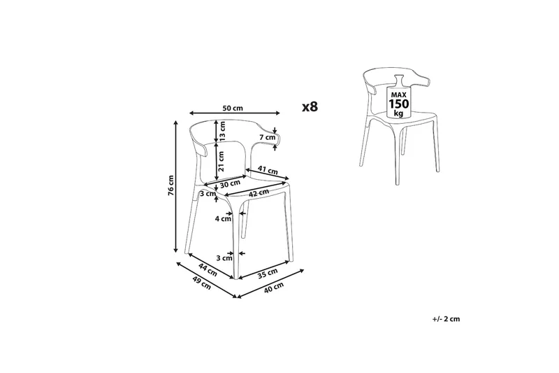 Squinzano Lenestol - Hvit - Hagemøbler & utemiljø - Balkong & terrasse - Balkongmøbler - Balkongstoler