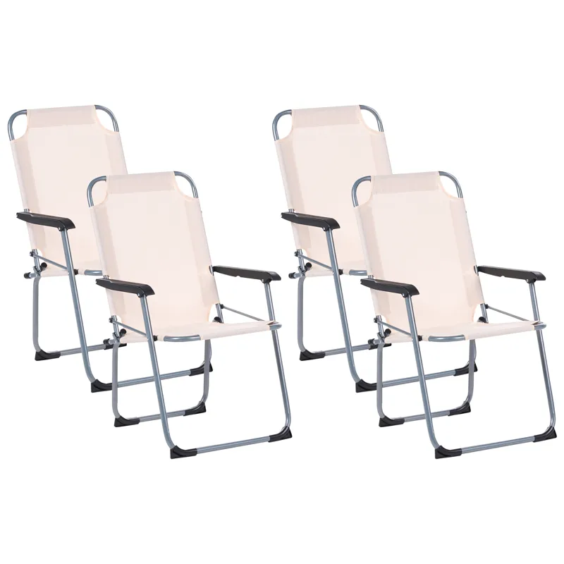 Stol utendørs Galatsi sammenleggbar, Beige/svart/grå