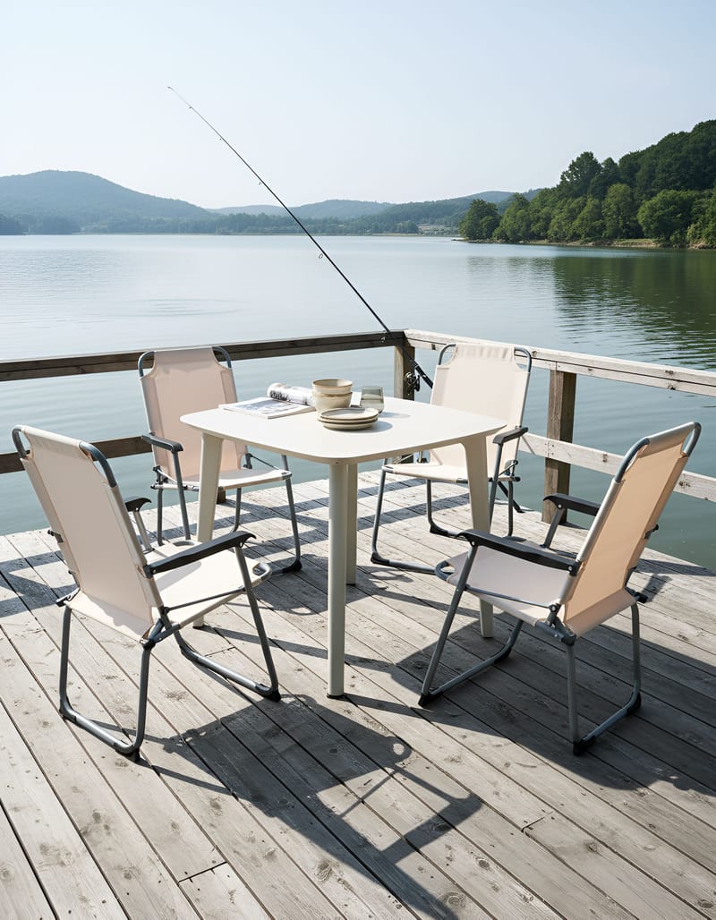 Stol utendørs Galatsi sammenleggbar - Beige/svart/grå - Hagemøbler & utemiljø - Balkong & terrasse - Balkongmøbler - Balkongstoler