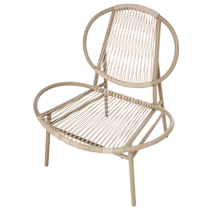 Stol utendørs Ovaro kunstrotting - Beige - Hagemøbler & utemiljø - Balkong & terrasse - Balkongmøbler - Balkongstoler