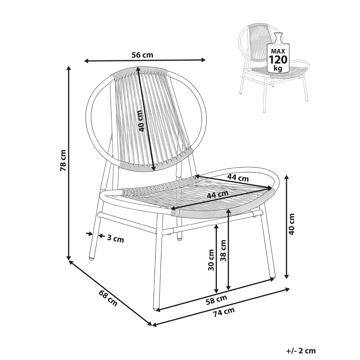 Stol utendørs Ovaro kunstrotting - Beige - Hagemøbler & utemiljø - Balkong & terrasse - Balkongmøbler - Balkongstoler