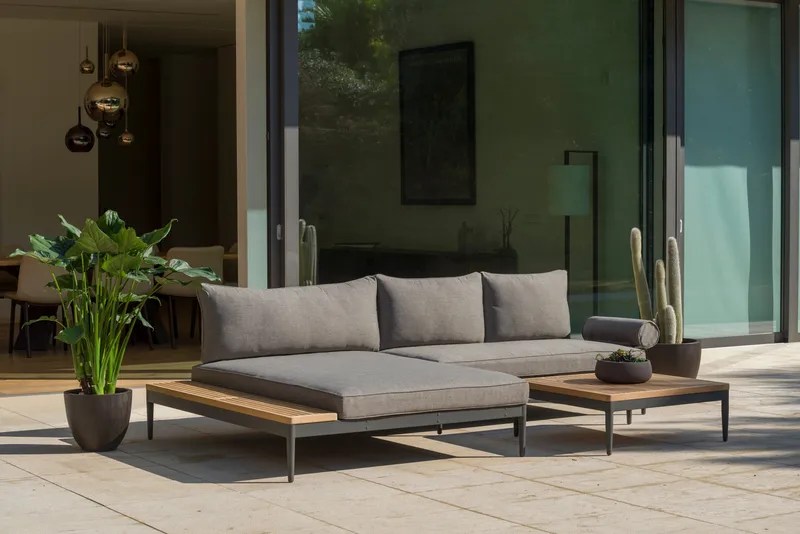 TOPAZ Dagbedd XL - Tre/Grå - Hagemøbler & utemiljø - Balkong & terrasse - Balkongmøbler - Balkongsofa