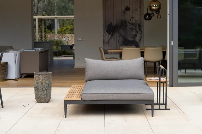 TOPAZ Dagbedd XL - Tre/Grå - Hagemøbler & utemiljø - Balkong & terrasse - Balkongmøbler - Balkongsofa