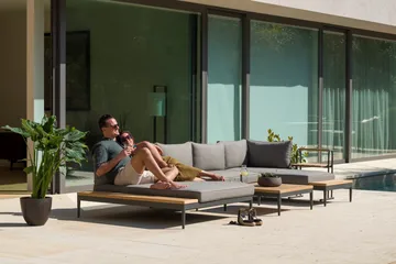 TOPAZ Dagbedd XL - Tre/Grå - Hagemøbler & utemiljø - Balkong & terrasse - Balkongmøbler - Balkongsofa