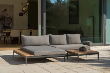 TOPAZ Dagbedd XL - Tre/Grå - Hagemøbler & utemiljø - Balkong & terrasse - Balkongmøbler - Balkongsofa