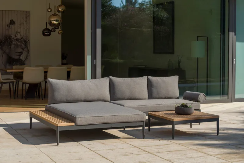 TOPAZ Dagbedd XL - Tre/Grå - Hagemøbler & utemiljø - Balkong & terrasse - Balkongmøbler - Balkongsofa