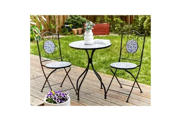 Trädgårdsbord Beliani Camprena Black||blue||White - Hagemøbler & utemiljø - Balkong & terrasse - Balkongmøbler - Balkongbord