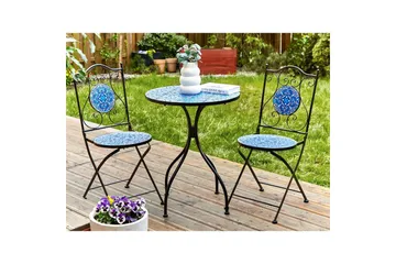 Trädgårdsbord Beliani Cigliano Black||blue - Hagemøbler & utemiljø - Balkong & terrasse - Balkongmøbler - Balkongbord