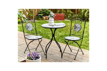 Trädgårdsbord Beliani Civita Black||blue||Brown - Hagemøbler & utemiljø - Balkong & terrasse - Balkongmøbler - Balkongbord