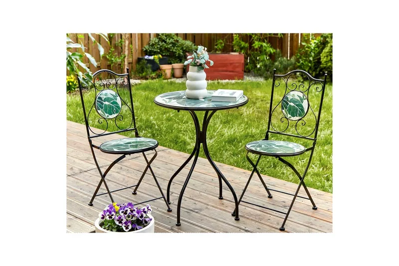 Trädgårdsbord Beliani Cozzana Black||Green - Hagemøbler & utemiljø - Balkong & terrasse - Balkongmøbler - Balkongbord