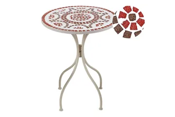 Trädgårdsbord Beliani Spello White||Red||Grey - Hagemøbler & utemiljø - Balkong & terrasse - Balkongmøbler - Balkongbord