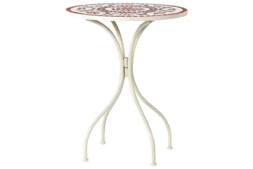 Trädgårdsbord Beliani Spello White||Red||Grey - Hagemøbler & utemiljø - Balkong & terrasse - Balkongmøbler - Balkongbord
