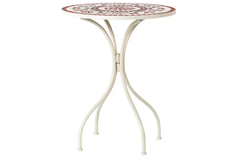 Trädgårdsbord Beliani Spello White||Red||Grey - Hagemøbler & utemiljø - Balkong & terrasse - Balkongmøbler - Balkongbord
