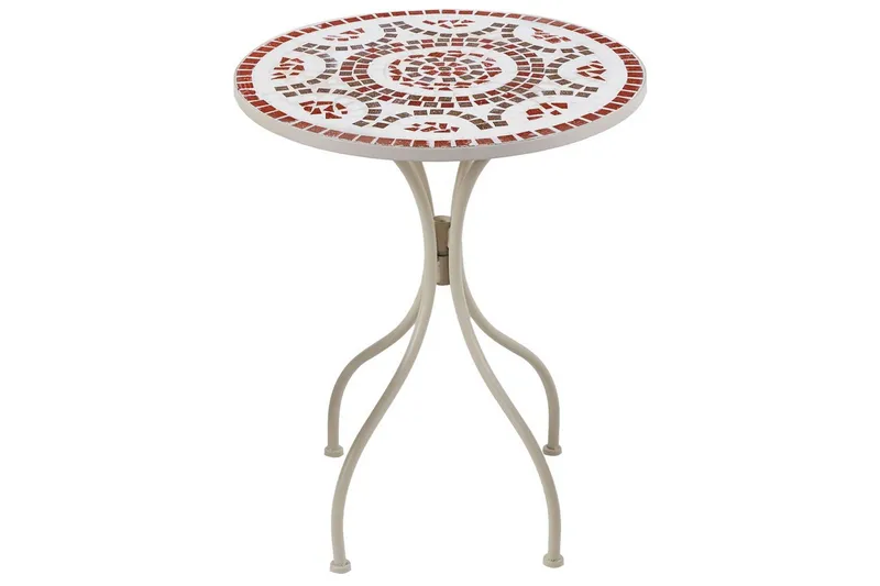 Trädgårdsbord Beliani Spello White||Red||Grey - Hagemøbler & utemiljø - Balkong & terrasse - Balkongmøbler - Balkongbord
