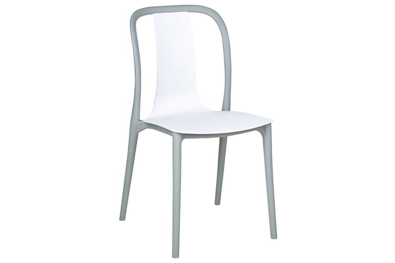 Ugento Spisestol Utendørs, Hvit/Grå