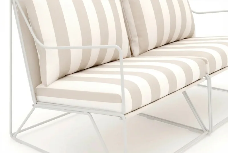 Usteryd 2-seters Loungesofa - Beige/Stripet - Hagemøbler & utemiljø - Balkong & terrasse - Balkongmøbler - Balkongsofa