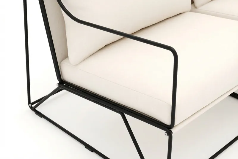 Usteryd 2-seters Loungesofa - Svart/Beige - Hagemøbler & utemiljø - Balkong & terrasse - Balkongmøbler - Balkongsofa