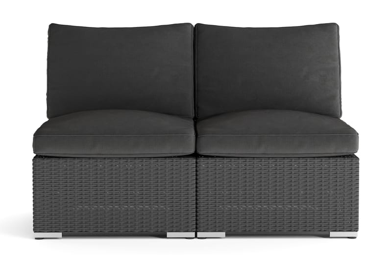 Wisconsin Loungesofa Utendørs uten Armlener 2-seter Kunstrotting - Svart - Hagemøbler & utemiljø - Loungemøbler - Loungesofaer