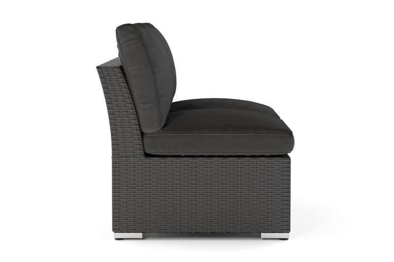 Wisconsin Loungesofa Utendørs uten Armlener 2-seter Kunstrotting - Svart - Hagemøbler & utemiljø - Loungemøbler - Loungesofaer