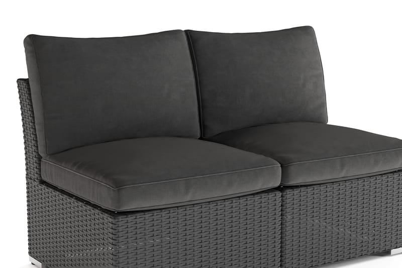 Wisconsin Loungesofa Utendørs uten Armlener 2-seter Kunstrotting - Svart - Hagemøbler & utemiljø - Loungemøbler - Loungesofaer