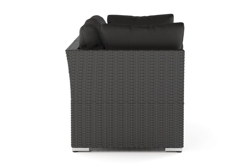 Wisconsin Premium Loungesofa Utendørs med Armlener 2-seter Kunstrotting - Svart - Hagemøbler & utemiljø - Loungemøbler - Loungesofaer