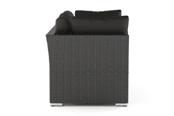 Wisconsin Premium Loungesofa Utendørs med Armlener 2-seter Kunstrotting - Svart - Hagemøbler & utemiljø - Balkong & terrasse - Balkongmøbler - Balkongsofa