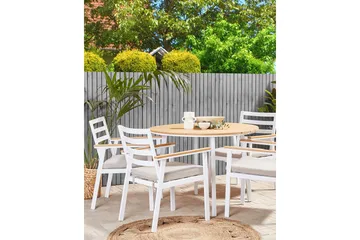 Zanca Lenestol - Hvit/Lysebrun/Beige - Hagemøbler & utemiljø - Balkong & terrasse - Balkongmøbler - Balkongstoler