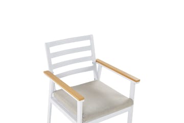 Zanca Lenestol - Hvit/Lysebrun/Beige - Hagemøbler & utemiljø - Balkong & terrasse - Balkongmøbler - Balkongstoler