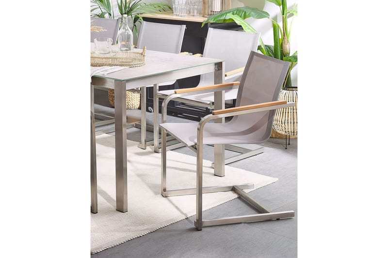 Zervo Lenestol - Beige/Sølv - Hagemøbler & utemiljø - Balkong & terrasse - Balkongmøbler - Balkongstoler