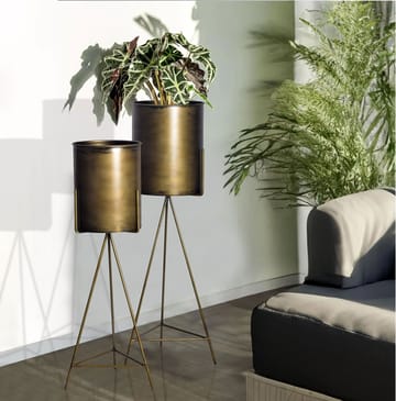 Corino Vase 89 cm Sett med 2 - Gullfarget - Hagemøbler & utemiljø - Balkong & terrasse - Balkongdyrking