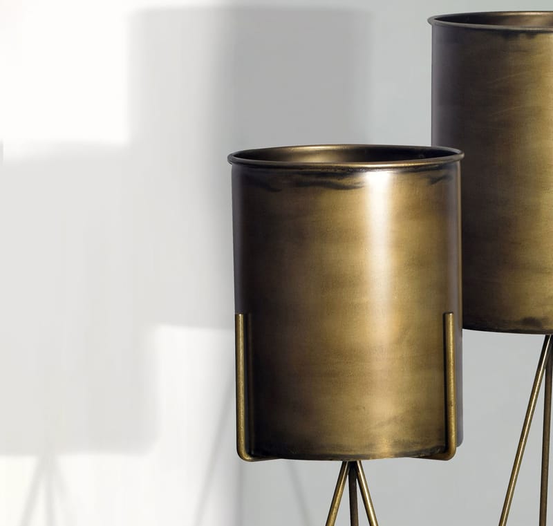 Corino Vase 89 cm Sett med 2 - Gullfarget - Hagemøbler & utemiljø - Balkong & terrasse - Balkongdyrking