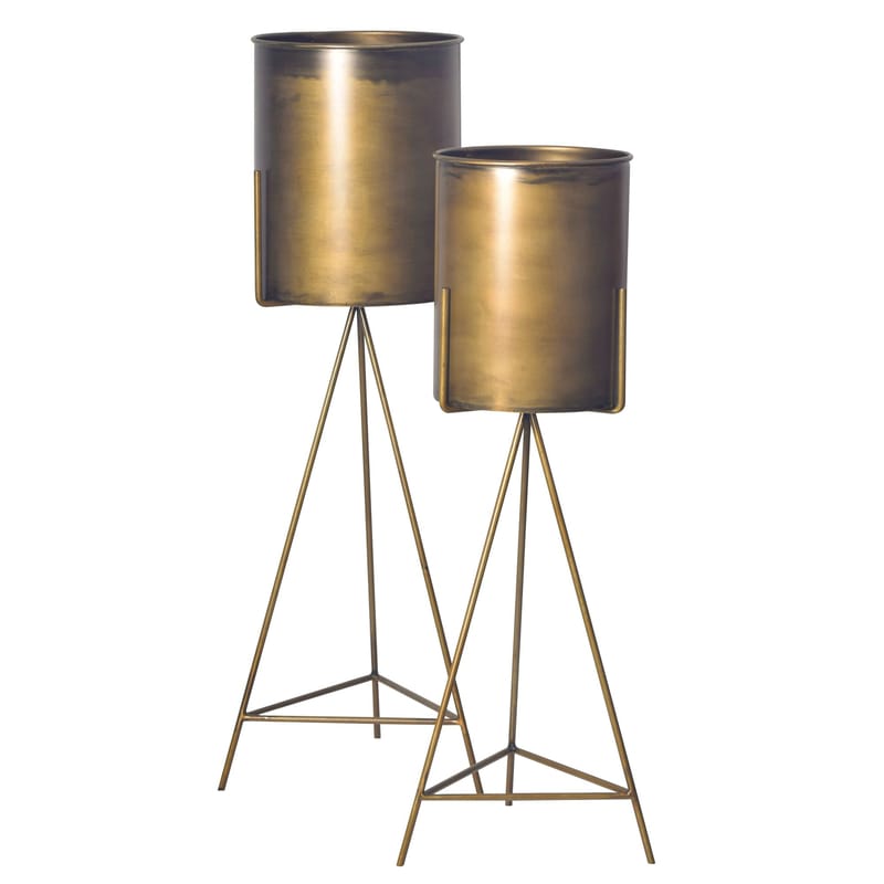 Corino Vase 89 cm Sett med 2 - Gullfarget - Hagemøbler & utemiljø - Balkong & terrasse - Balkongdyrking