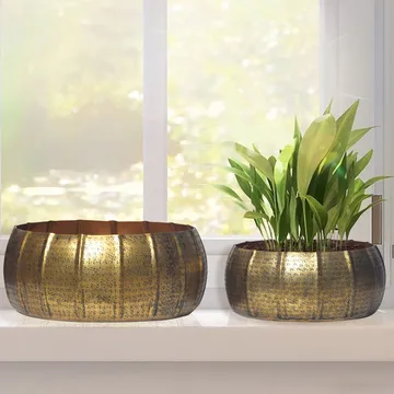 Eliaro Vase 17 cm sett med 2 - Gullfarget - Hagemøbler & utemiljø - Balkong & terrasse - Balkongdyrking