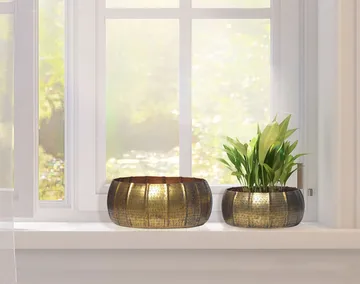 Eliaro Vase 17 cm sett med 2 - Gullfarget - Hagemøbler & utemiljø - Balkong & terrasse - Balkongdyrking