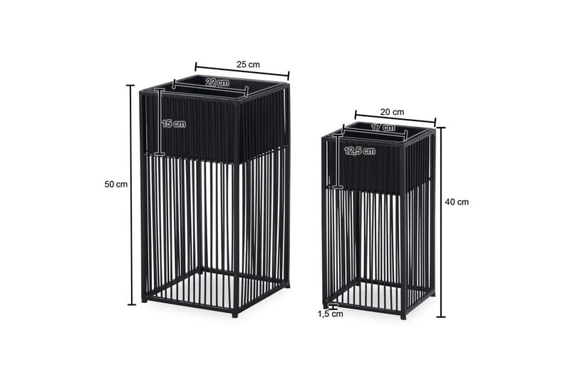 Krukväxter Wohnling Svart - Hagemøbler & utemiljø - Balkong & terrasse - Balkongdyrking