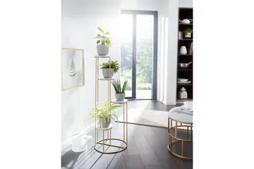 Stående hylle Wohnling Ekte marmortopp, blomsterstativ, gyllen metallbase, moderne stil - Hagemøbler & utemiljø - Balkong & terrasse - Balkongdyrking