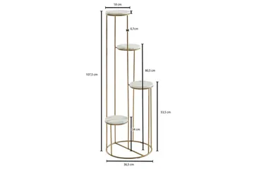 Stående hylle Wohnling Ekte marmortopp, blomsterstativ, gyllen metallbase, moderne stil - Hagemøbler & utemiljø - Balkong & terrasse - Balkongdyrking