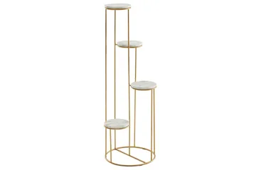 Stående hylle Wohnling Ekte marmortopp, blomsterstativ, gyllen metallbase, moderne stil - Hagemøbler & utemiljø - Balkong & terrasse - Balkongdyrking