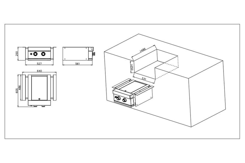 Built-in - Sidebrennere - Myoutdoorkitchen - Grilltilbehør - Grillwok & stekeplate