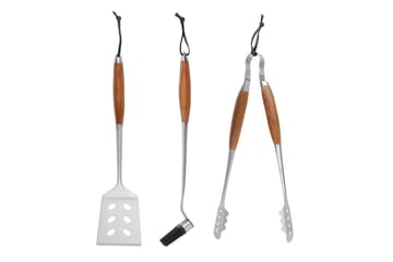 Grillsett Mustang 3 deler - Brun||Sølv - Hagemøbler & utemiljø - Grill & utekjøkken - Grilltilbehør