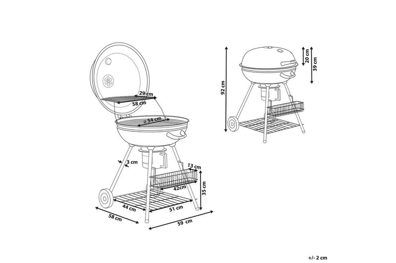 Kolgrill Beliani Marapi NO_BRAND Black - Hagemøbler & utemiljø - Grill & utekjøkken - Kullgrill - Kulegrill