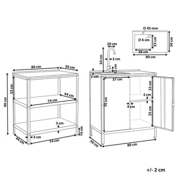 2-delt utekjøkken med vask 2 dører Vilama - Grønn, Sølv - Hagemøbler & utemiljø - Grill & utekjøkken - Utekjøkken - Komplette utekjøkken