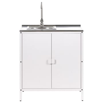 2-delt utekjøkken med vask 2 dører Vilama - Hvit, Sølv - Hagemøbler & utemiljø - Grill & utekjøkken - Utekjøkken - Komplette utekjøkken