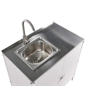 2-delt utekjøkken med vask 2 dører Vilama - Hvit, Sølv - Hagemøbler & utemiljø - Grill & utekjøkken - Utekjøkken - Komplette utekjøkken