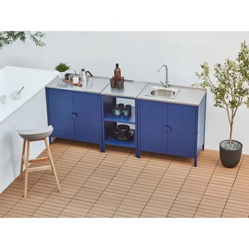 3-delt utekj cken med vask 4 da8rer Vilama - Blå, Sølv - Hagemøbler & utemiljø - Grill & utekjøkken - Utekjøkken - Komplette utekjøkken