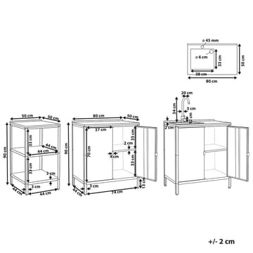 3-delt utekj cken med vask 4 da8rer Vilama - Blå, Sølv - Hagemøbler & utemiljø - Grill & utekjøkken - Utekjøkken - Komplette utekjøkken