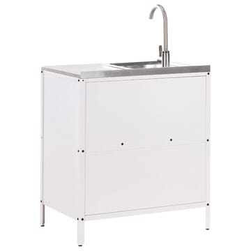 3-delt utekj cken med vask 4 da8rer Vilama - Hvit, Sølv - Hagem øbler & utemiljø - Grill & utekjøkken - Utekjøkken - Komplette utekjøkken