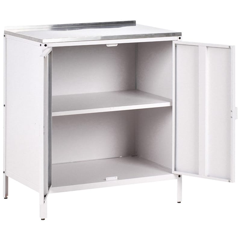 3-delt utekj cken med vask 4 da8rer Vilama - Hvit, Sølv - Hagemøbler & utemiljø - Grill & utekjøkken - Utekjøkken - Komplette utekjøkken
