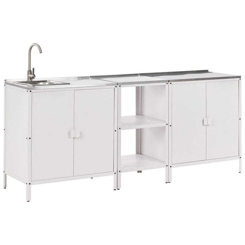 3-delt utekj cken med vask 4 da8rer Vilama, Hvit, Sølv